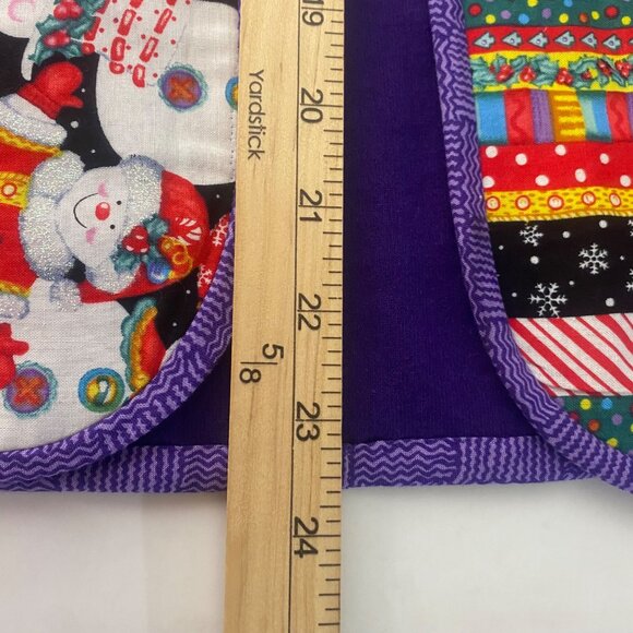 Vintage Handcrafted Patchwork Jacket Womens L Snowman Quilted Holiday Dirty Sant - Picture 10 of 11